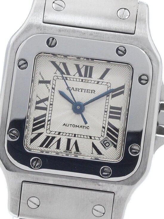 CARTIER Santos Galbee SM W20054D6 Date Silver Dial Automatic Ladies Watch_956729
